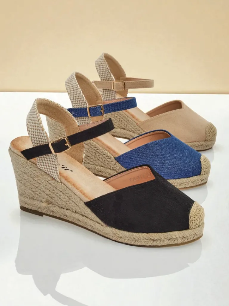 New Sandały damskie na koturnie Solara Espadryle Sandały Na Koturnie|Espadryle Na Koturnie