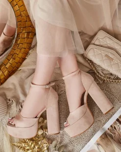 New Sandały damskie na słupku Piovias Buty Na Wielkie Wyjście|Sandały Na Słupku