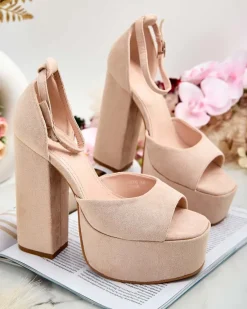 New Sandały damskie na słupku Piovias Buty Na Wielkie Wyjście|Sandały Na Słupku