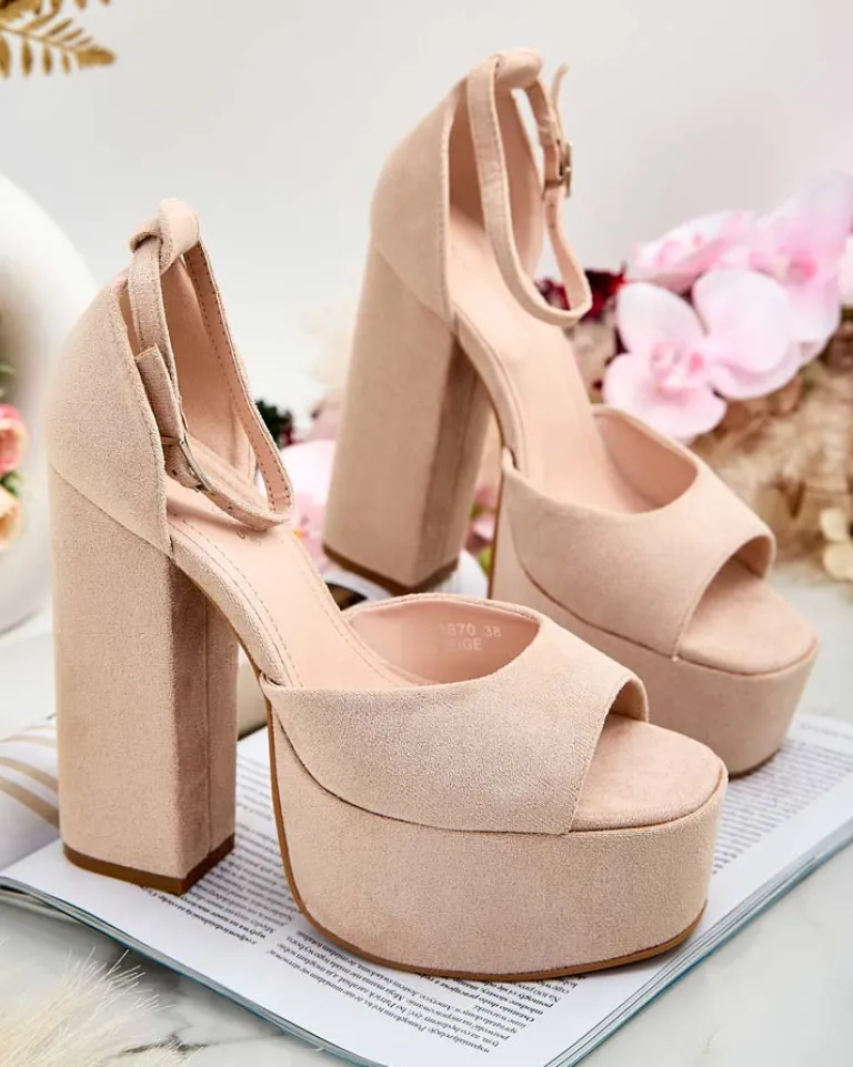 New Sandały damskie na słupku Piovias Buty Na Wielkie Wyjście|Sandały Na Słupku