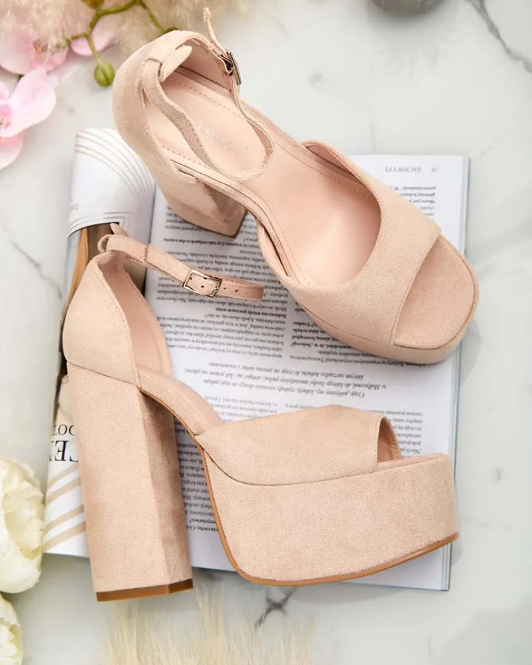 New Sandały damskie na słupku Piovias Buty Na Wielkie Wyjście|Sandały Na Słupku