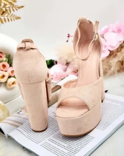 New Sandały damskie na słupku Piovias Buty Na Wielkie Wyjście|Sandały Na Słupku