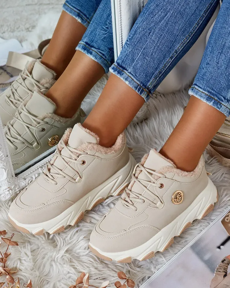 New Sneakersy damskie z ociepleniem Caromi Damskie Ocieplane|Sneakersy