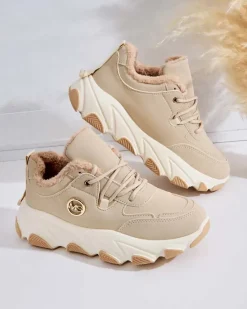 New Sneakersy damskie z ociepleniem Caromi Damskie Ocieplane|Sneakersy