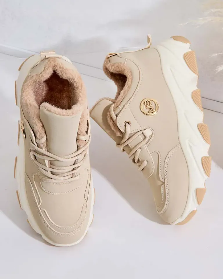 New Sneakersy damskie z ociepleniem Caromi Damskie Ocieplane|Sneakersy