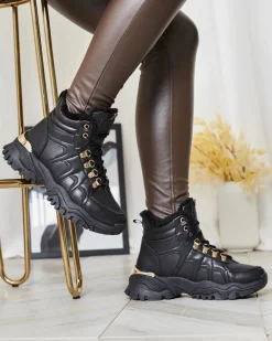 New Sneakersy damskie z futerkiem w kolorze m Megigna Damskie Śniegowce|Botki Na Płaskim Obcasie