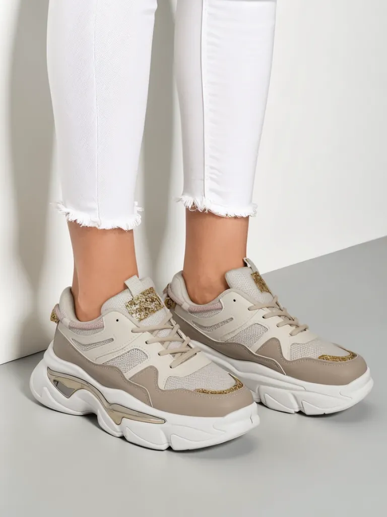 Sneakersy damskie na grubszej podeszwie Lesalli Damskie Sneakersy