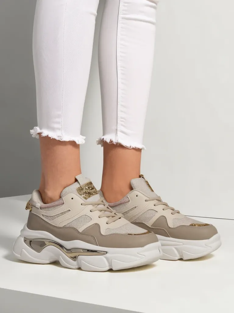 Sneakersy damskie na grubszej podeszwie Lesalli Damskie Sneakersy