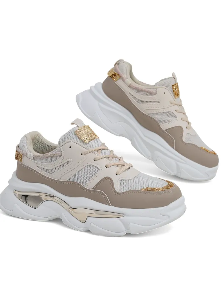 Sneakersy damskie na grubszej podeszwie Lesalli Damskie Sneakersy