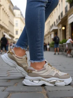 Sneakersy damskie na grubszej podeszwie Lesalli Damskie Sneakersy