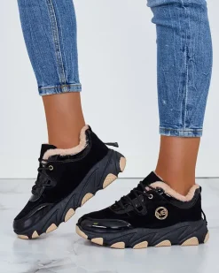 Outlet Sneakersy damskie z ociepleniem Caroz Damskie Ocieplane|Sneakersy