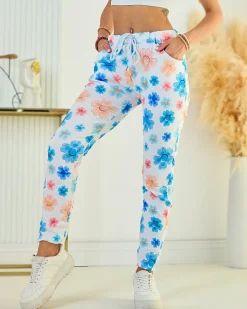 Best Spodnie damskie materiałowe w kwiaty Spodnie Materiałowe