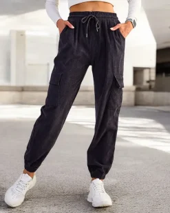 Best Spodnie damskie prążkowane Spodnie Materiałowe