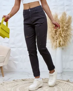 Hot Spodnie damskie mom jeans Jeansy