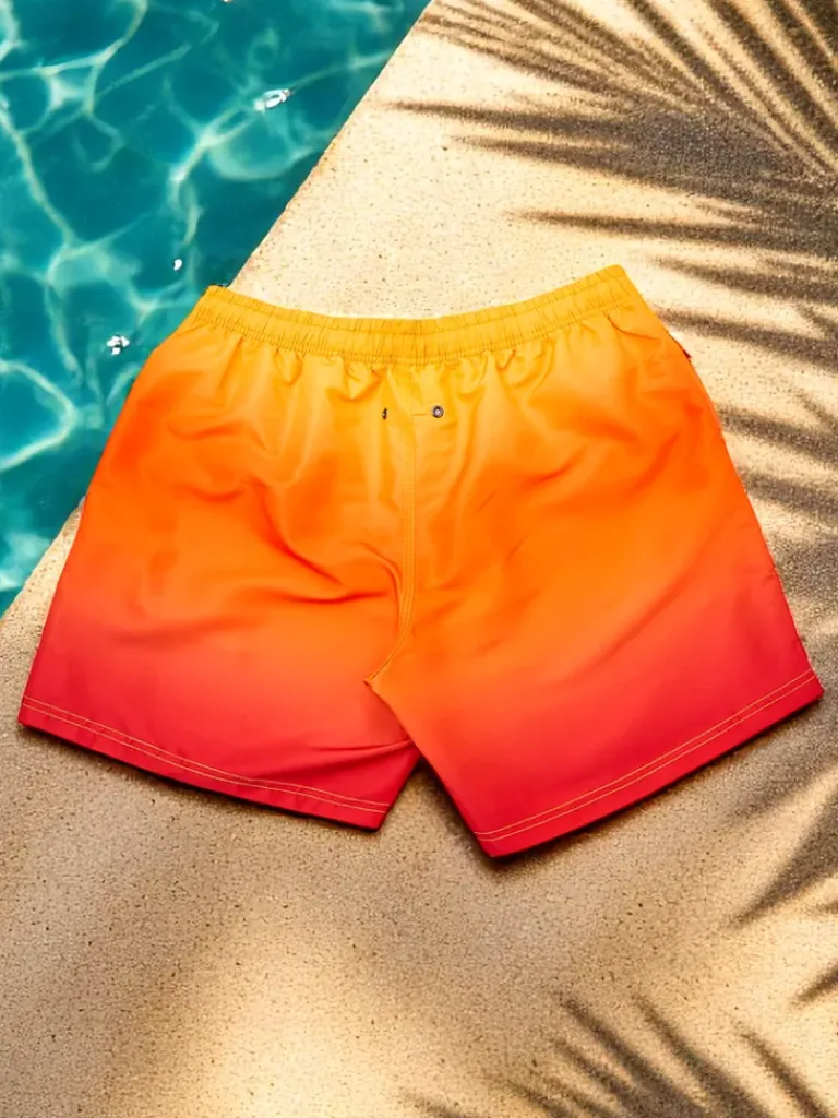 Clearance Sportowe męskie krótkie spodenki ombre z ochronną siateczką Spodnie