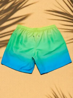 Outlet Sportowe męskie krótkie spodenki ombre z ochronną siateczką Spodnie