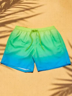 Outlet Sportowe męskie krótkie spodenki ombre z ochronną siateczką Spodnie