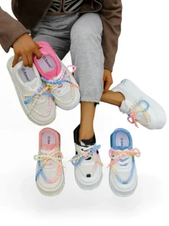 Sportowe sneakersy damskie na platformie z ozdobnymi sznurówkami Funies Damskie Sneakersy