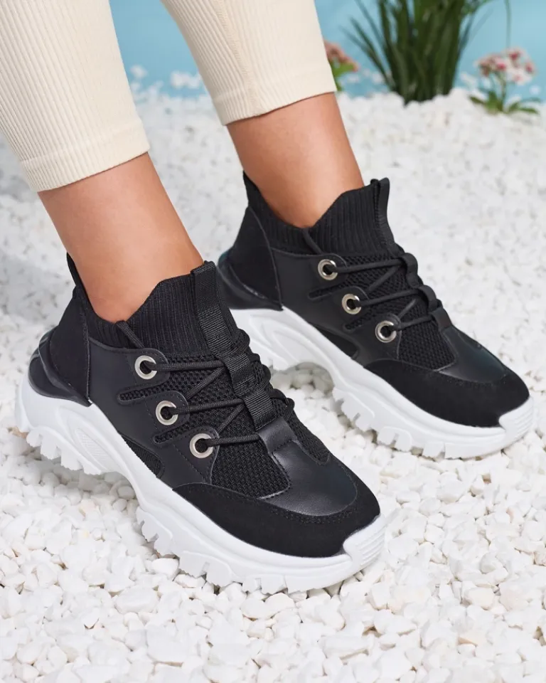 Hot Sportowe sneakersy damskie w kolorze czarno Hasola Damskie Bieganie, Ćwiczenia I Trening|Sneakersy