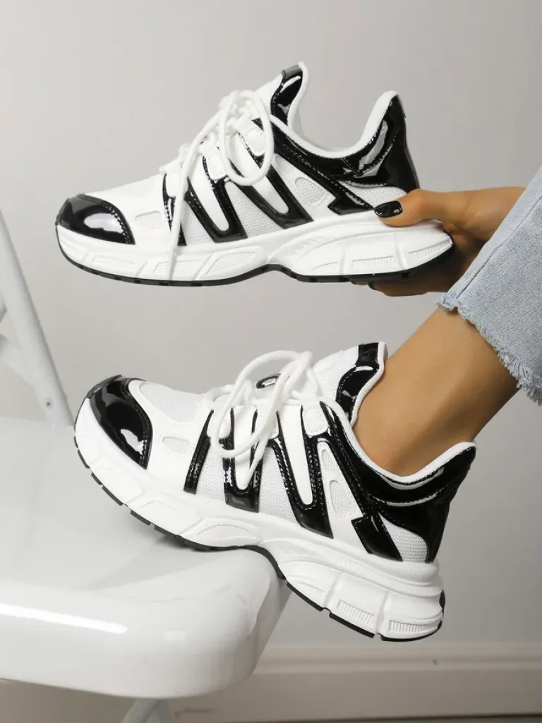 Sportowe sneakersy damskie na grubszej podeszwie Onve Damskie Sneakersy