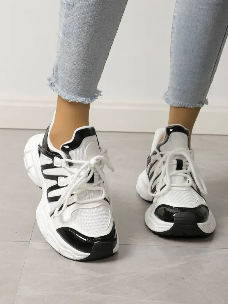 Sportowe sneakersy damskie na grubszej podeszwie Onve Damskie Sneakersy