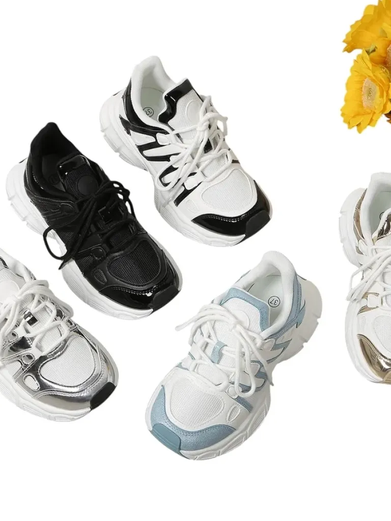 Sportowe sneakersy damskie na grubszej podeszwie Onve Damskie Sneakersy