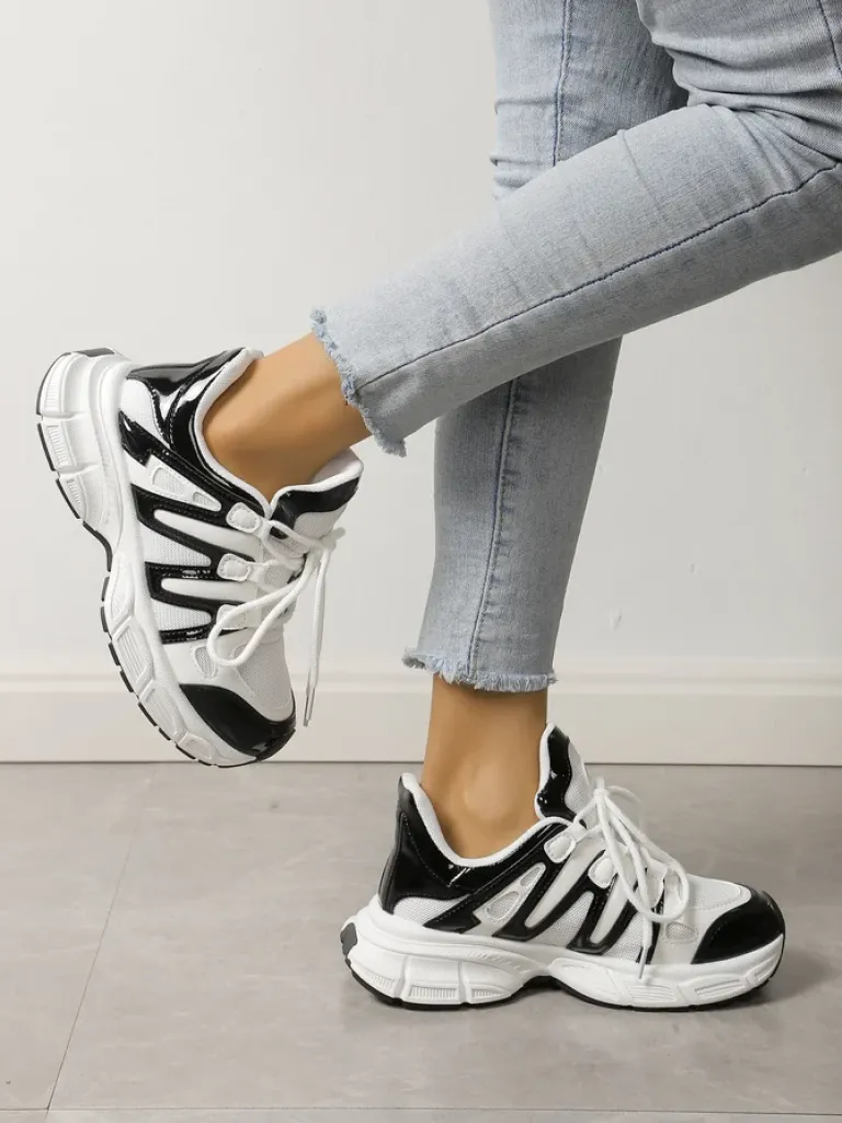 Sportowe sneakersy damskie na grubszej podeszwie Onve Damskie Sneakersy