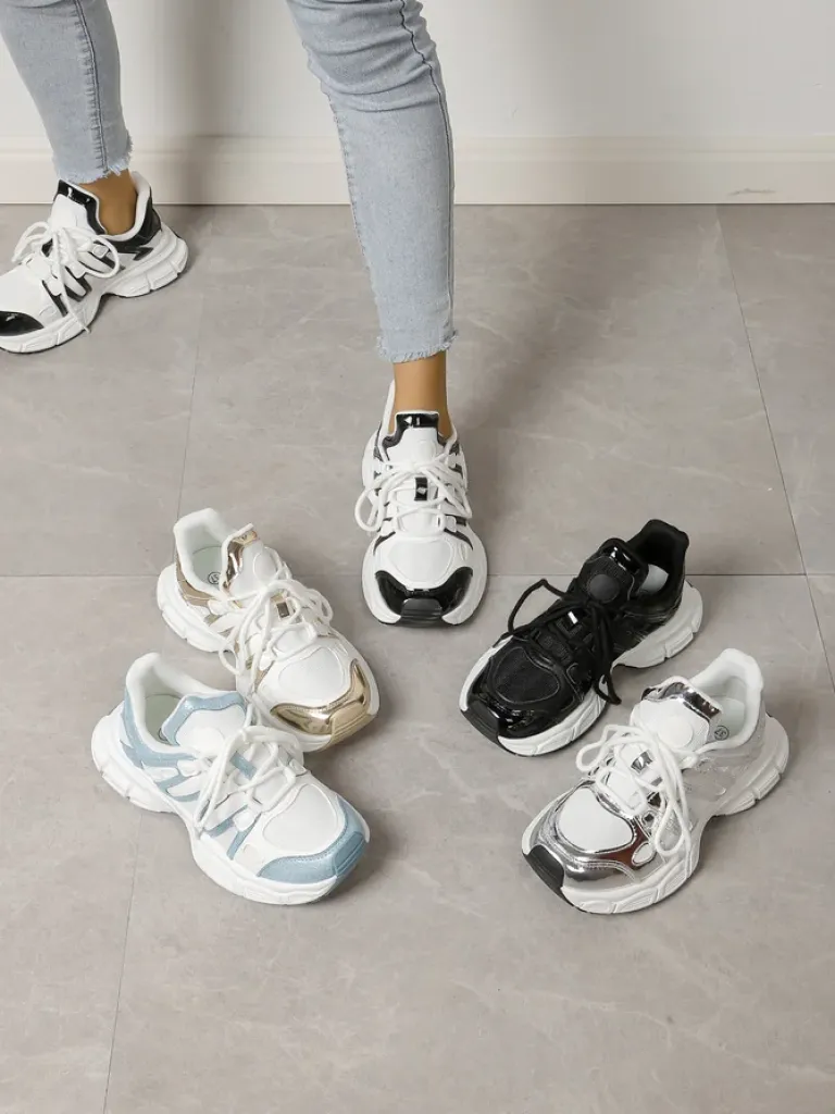 Sportowe sneakersy damskie na grubszej podeszwie Onve Damskie Sneakersy