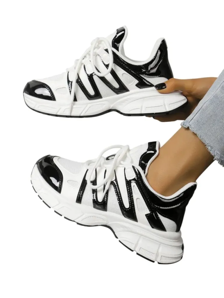 Sportowe sneakersy damskie na grubszej podeszwie Onve Damskie Sneakersy