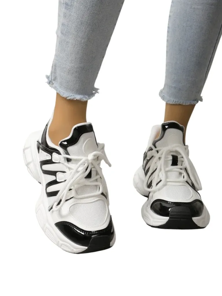 Sportowe sneakersy damskie na grubszej podeszwie Onve Damskie Sneakersy