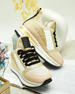 Best Sportowe sneakersy damskie na koturnie Abitta Damskie Sneakersy