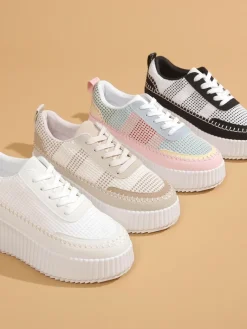 Sportowe sneakersy damskie na platformie Siserra Damskie Sneakersy