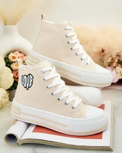 Outlet Sportowe trampki damskie z printem Lizz Trampki