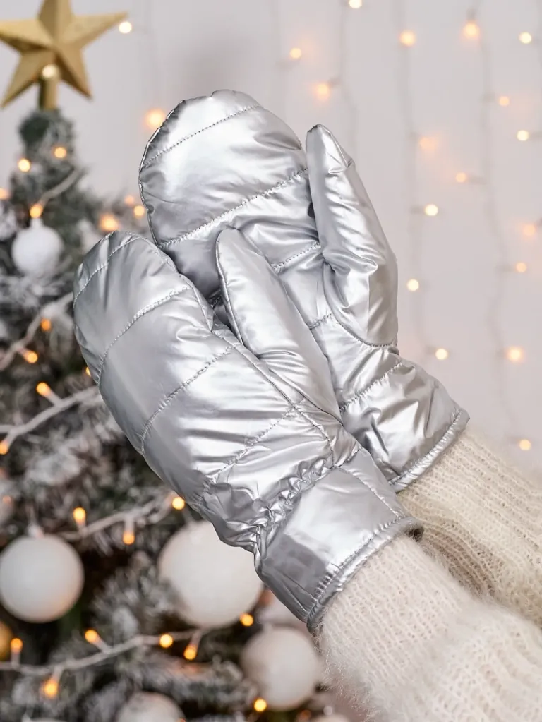 Sale Srebrne rękawiczki damskie Damskie Rękawiczki