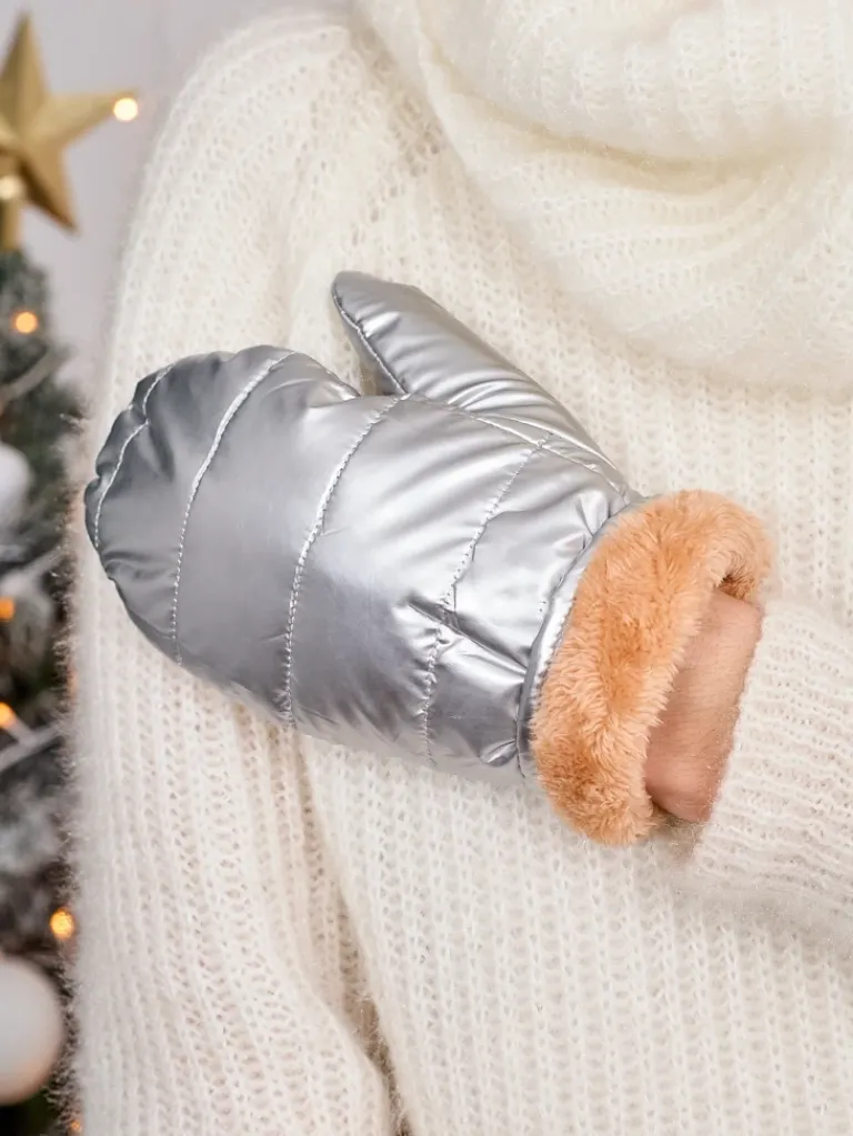 Sale Srebrne rękawiczki damskie Damskie Rękawiczki