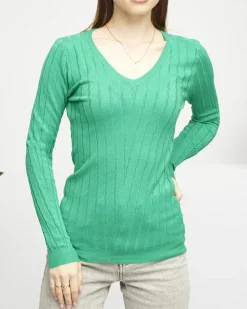 Sweter damski z dekoltem w serek w kolorze m Swetry