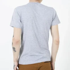 Szara bawełniana koszulka męska z printem Bluzki