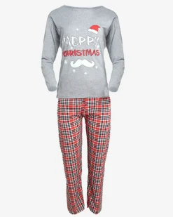 Best Szara świąteczna damska 2-częściowa piżama Piżamy