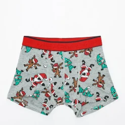 Discount Szare chłopięce świąteczne bokserki Bielizna