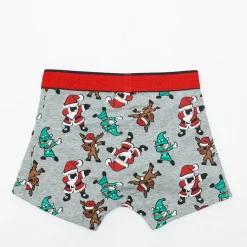 Discount Szare chłopięce świąteczne bokserki Bielizna