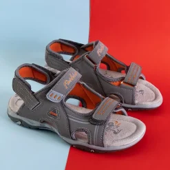Szare chłopięce sandały na rzepy Monekin Chłopięce