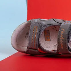 Szare chłopięce sandały na rzepy Monekin Chłopięce