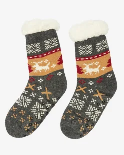 Szare damskie skarpetki ze świątecznym wzorem Skarpetki
