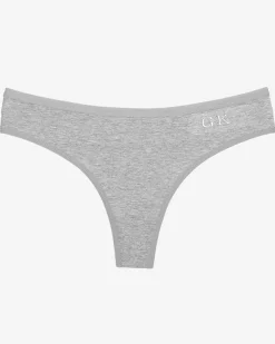 Discount Szare damskie bawełniane stringi Stringi