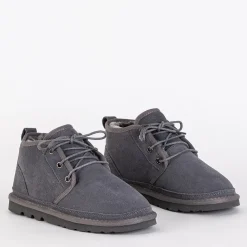 Online Szare dziecięce krótkie sznurowane śniegowce Tibilis Chłopięce|Dziewczęce