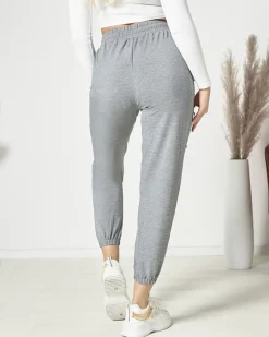 Sale Szare spodnie damskie typu dresy Spodnie Dresowe|Spodnie Materiałowe