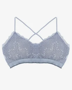 Online Szaro - niebieski damski koronkowy biustonosz typu braletka Codzienne|Bralet