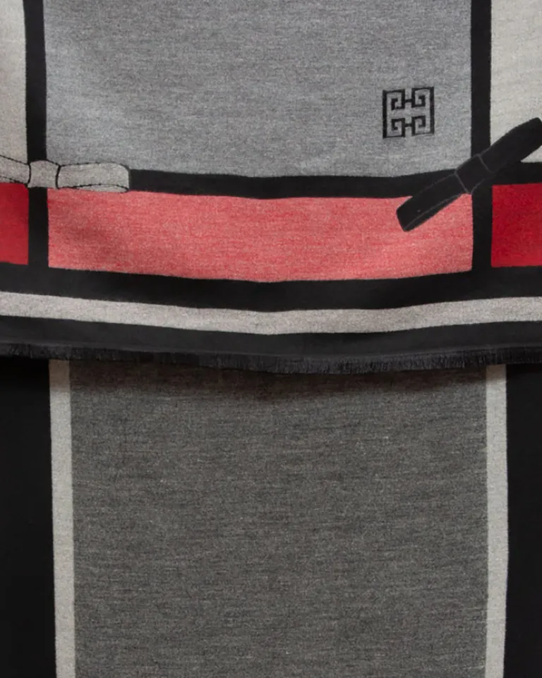 Sale Szaro- damski lekki szalik z printem Damskie Chusty / Apaszki / Szaliki