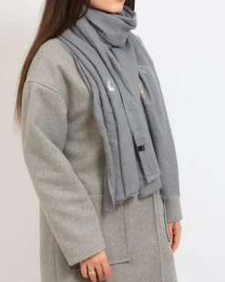 Online Szary damski cienki szalik z brokatem Damskie Chusty / Apaszki / Szaliki