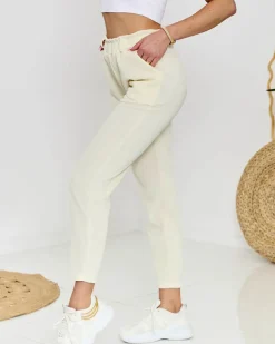 Sale Szerokie damskie sztruksowe spodnie w kolorze Spodnie Materiałowe